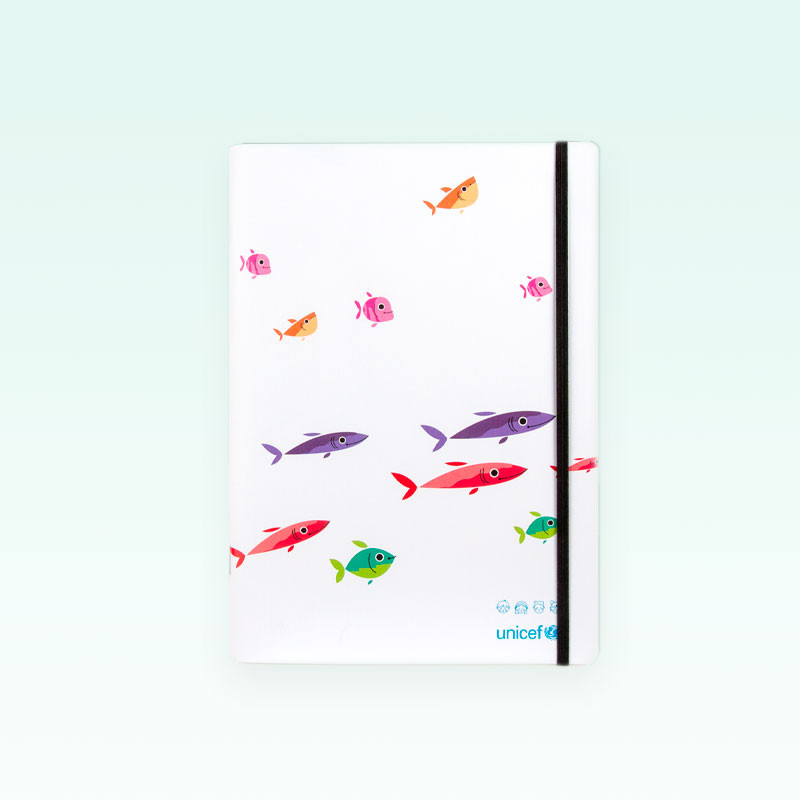 Cuaderno UNICEF tapa blanda modelo Peces cuadrícula image number null