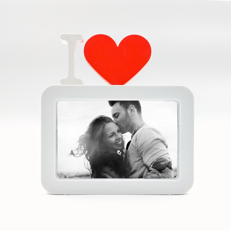 Marco para Fotos Románticas Blanco « I Love »