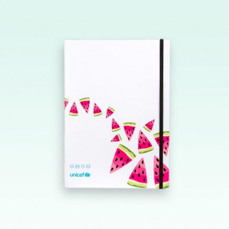 Cuaderno UNICEF tapa blanda modelo Sandías cuadrícula