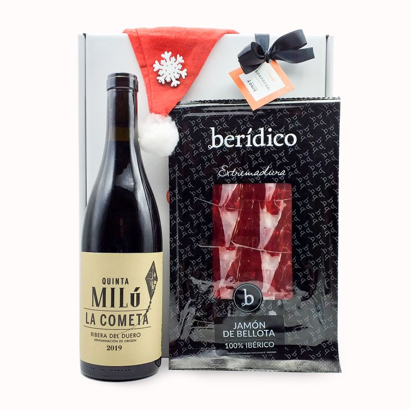 Estuche Navideño con Jamón de Bellota y Vino Tinto Ribera de Duero image number null