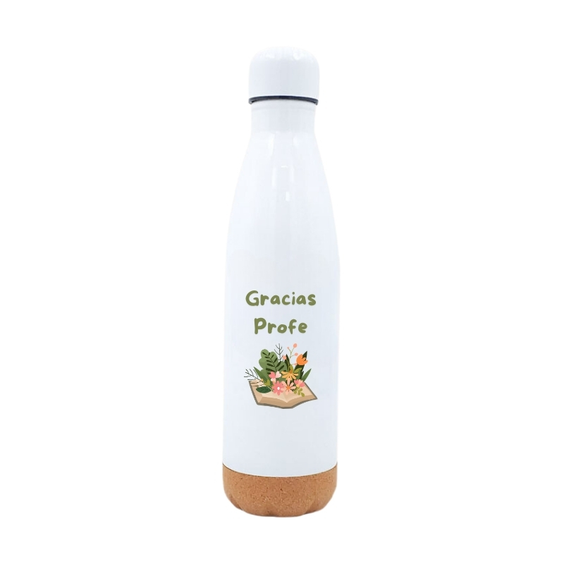 Botella de agua térmica personalizada de color blanco 