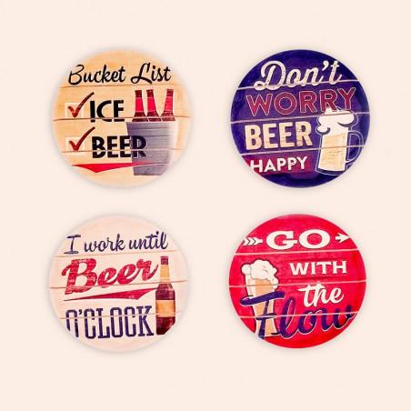 Pack de 4 Posavasos Beer