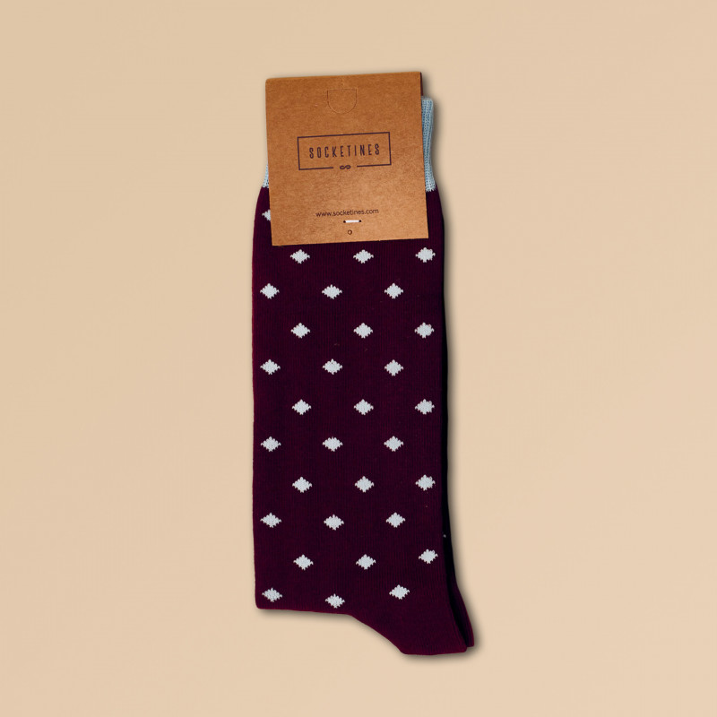 Calcetines Socketines granates con rombos image number null