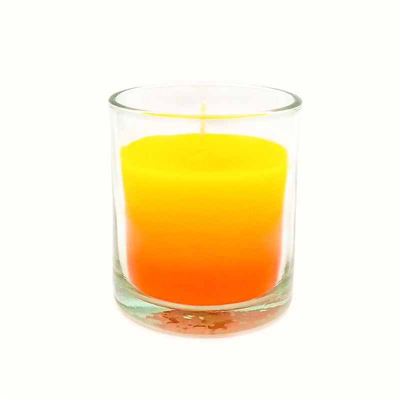 Vela Amarilla en Vaso de Cristal