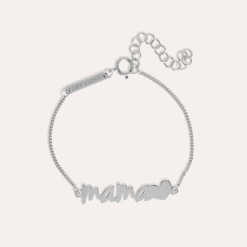 Pulsera Mamá Plata Singularu Heart image number null