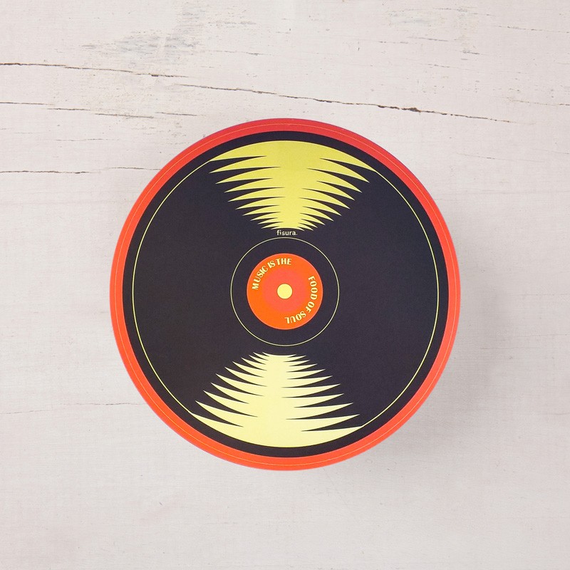 Mantel Individual Redondo Disco Vinilo image number null