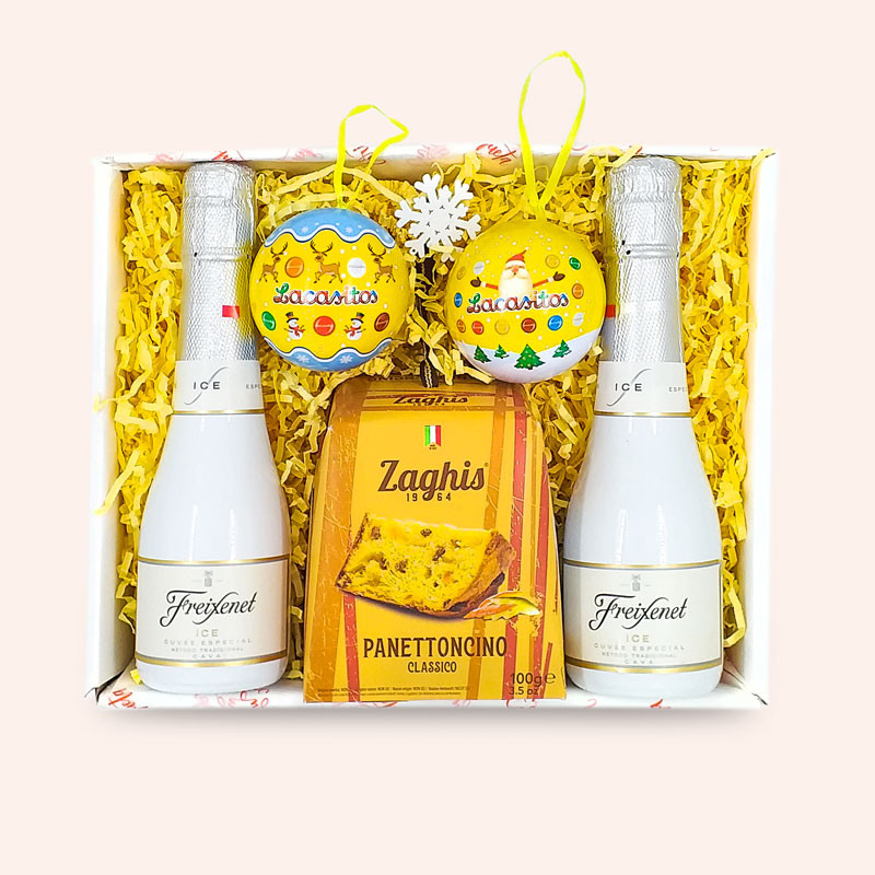 Cesta de Navidad con Cava, Panettone y Sorpresa para el Árbol image number null