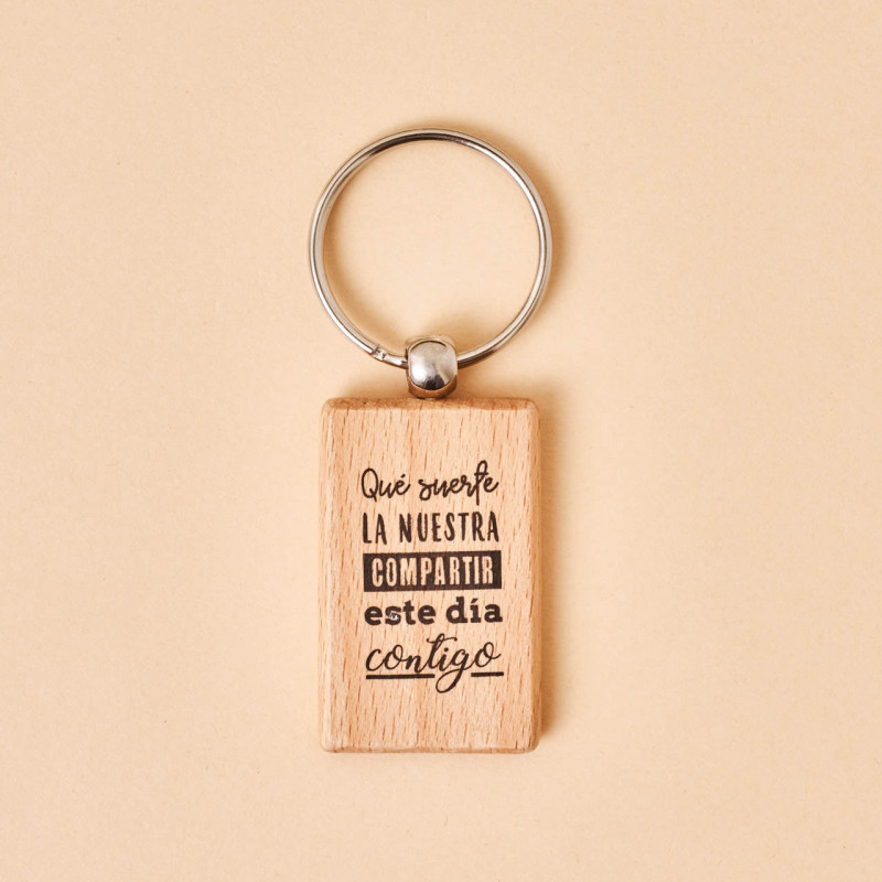 Llavero de madera con frase image number null