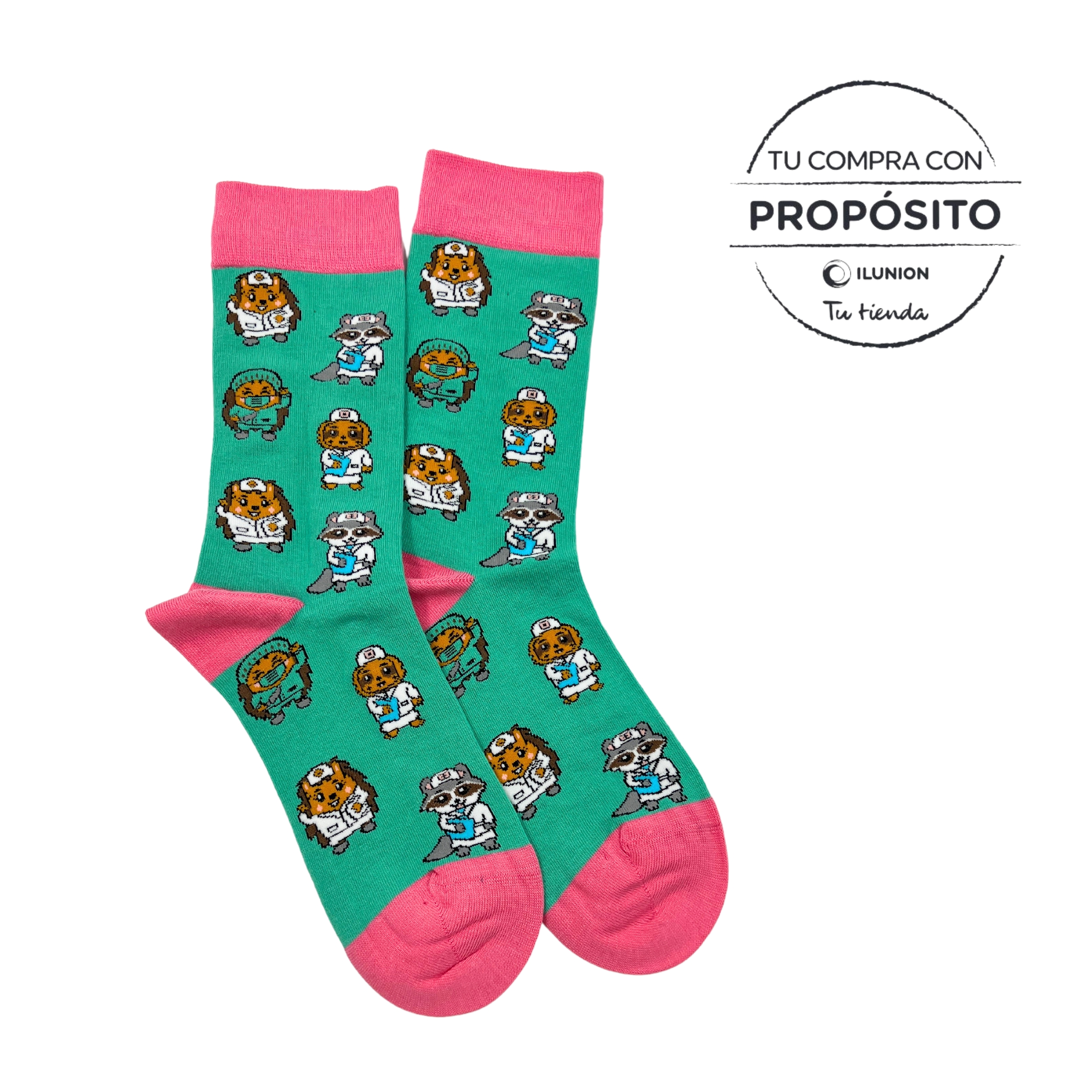 Calcetines Divertidos Animales Doctor y Enfermera
