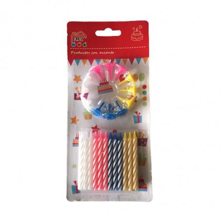 Velas de cumpleaños multicolores