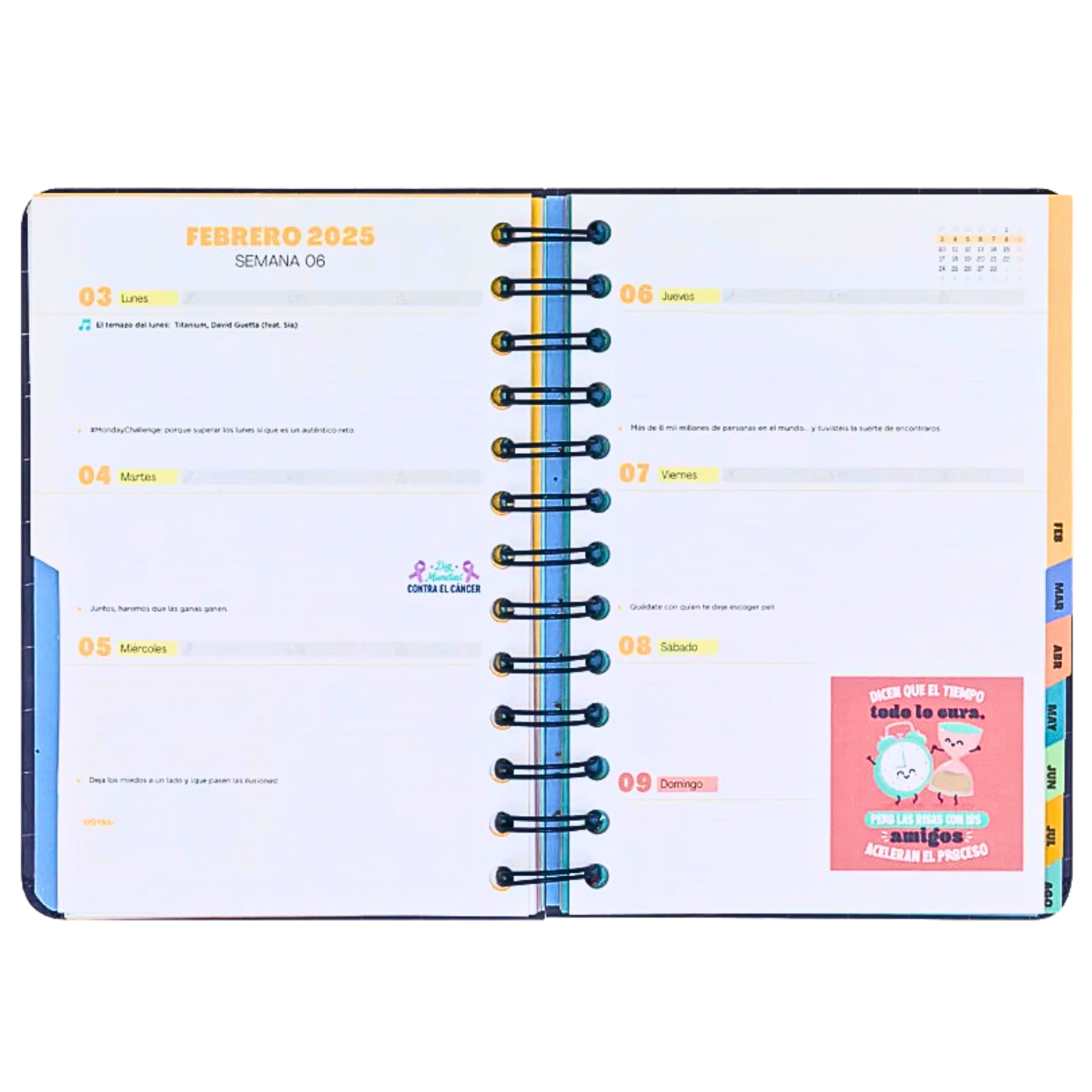 Imagen interior agenda de la marca Mr Wonderful con la frase  Planes que Prometen y Sueños que Cumplen image number null