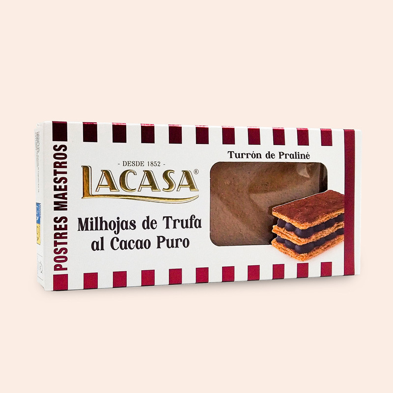 Turrón Lacasa Milhojas de Trufa al Cacao Puro