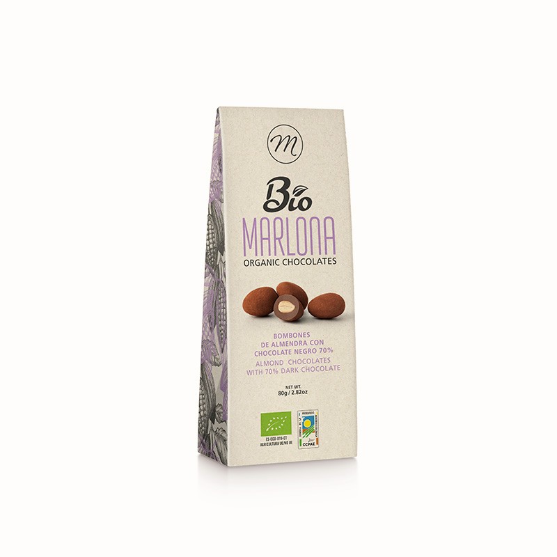 Bombones de Almendra con Chocolate Negro Bio Marlona
