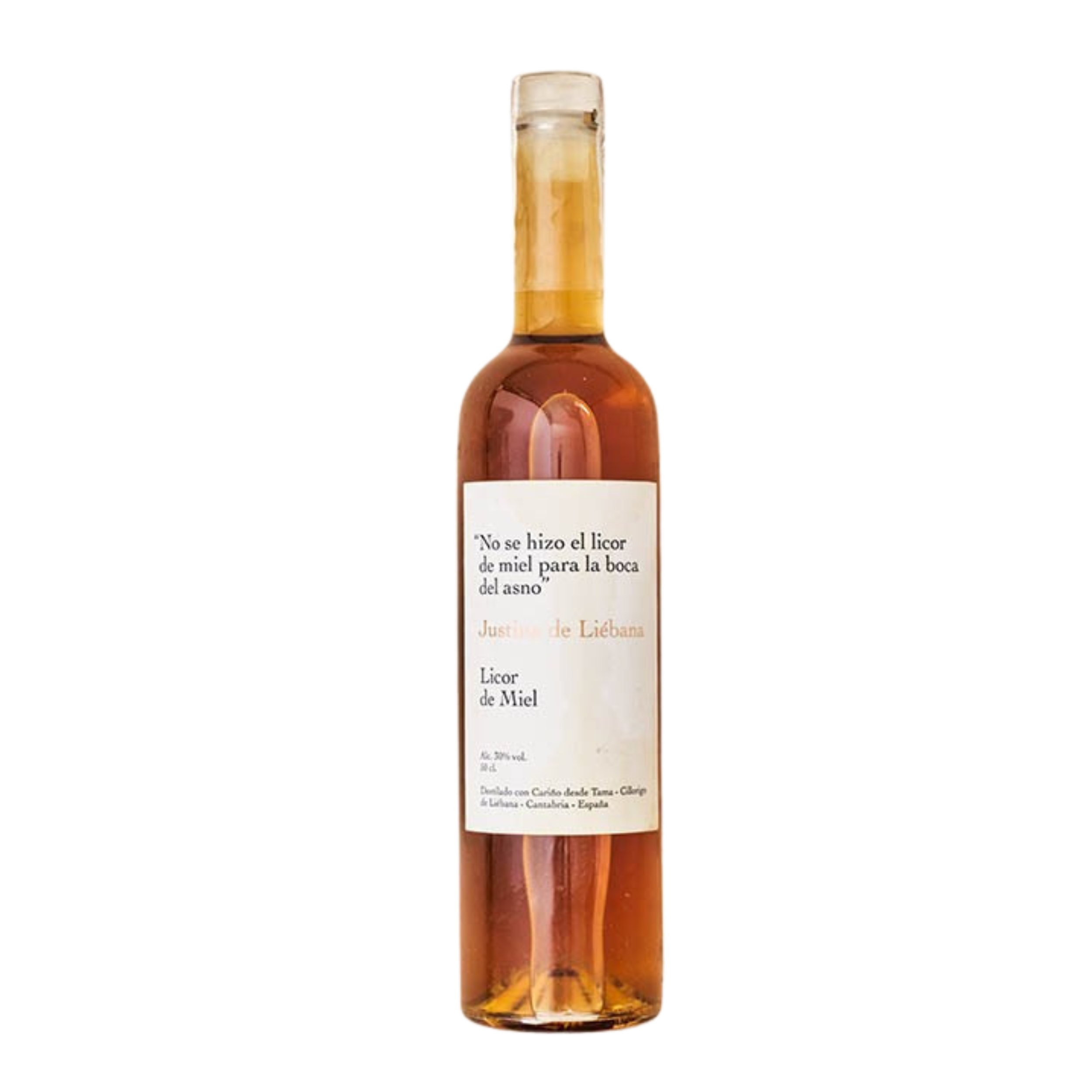 Botella de licor de miel de Justina de Liébana
