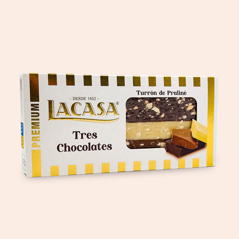 Turrón Lacasa Tres Chocolates