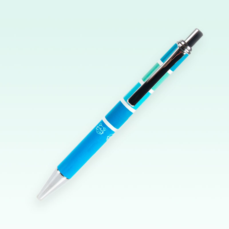 Bolígrafo solidario metálico UNICEF rayas azules image number null
