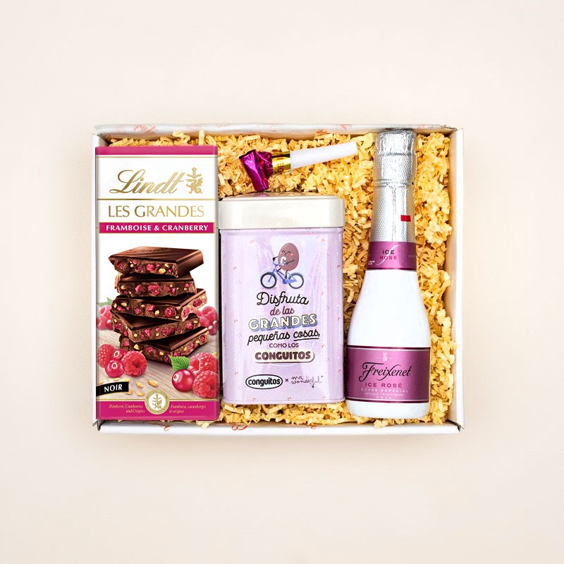 Cesta Cava Ice Rosé con Chocolates image number null