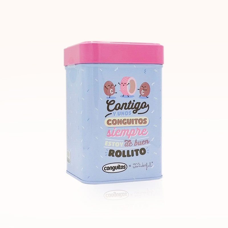 Lata de Conguitos Mr Wonderful  Azul