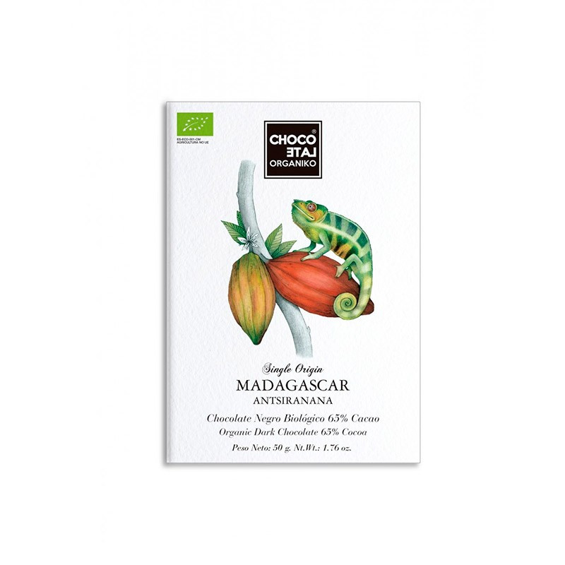 Chocolate negro 65% cacao BIO Origen Madagascar Orgániko