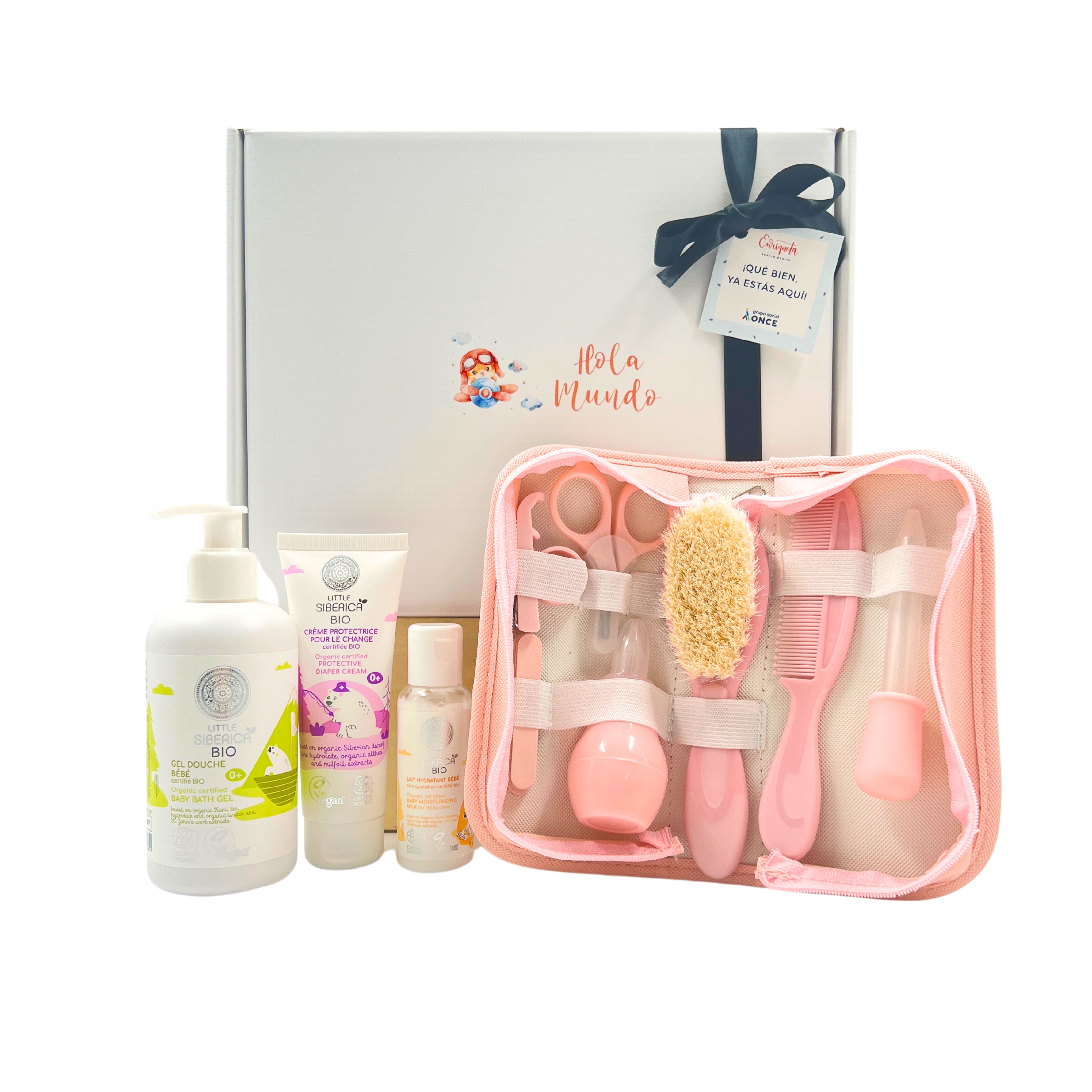 Imagen neceser abierto con productos para bebé niña image number null
