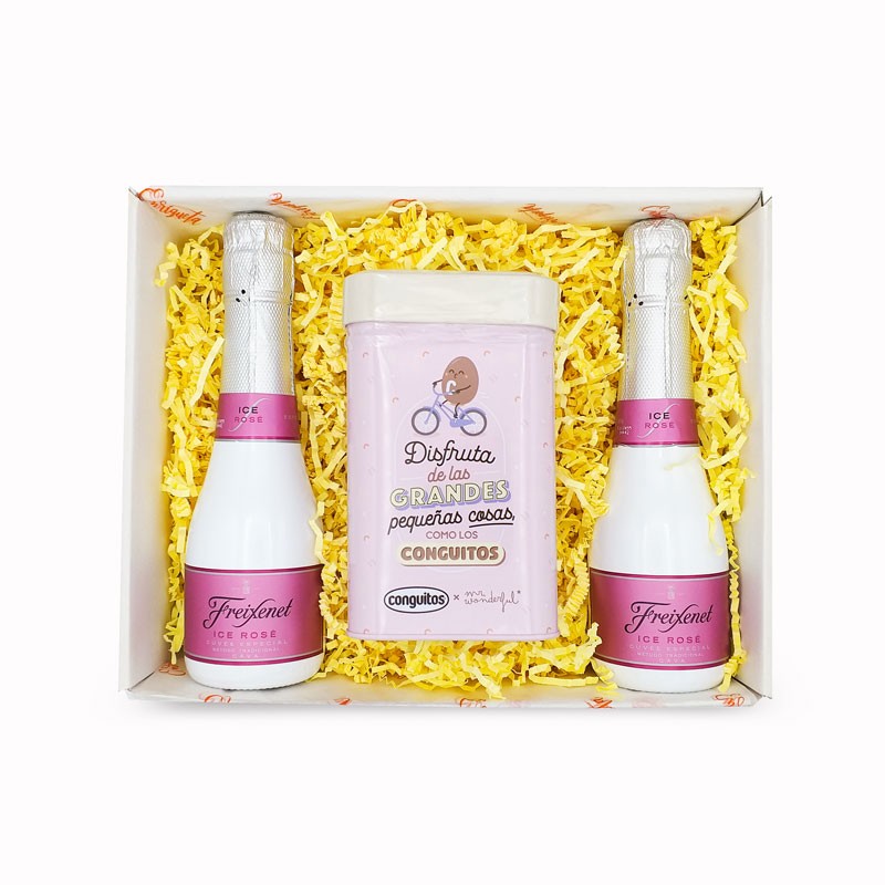 Cesta Freixenet Ice Rosé con Conguitos en Lata image number null