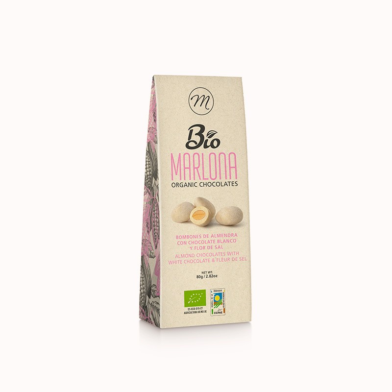Bombones de Almendra con Chocolate Blanco Bio Marlona
