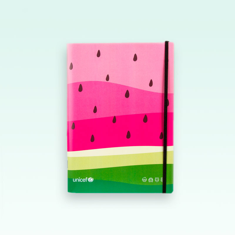 Cuaderno  UNICEF tapa blanda modelo Sandías liso image number null